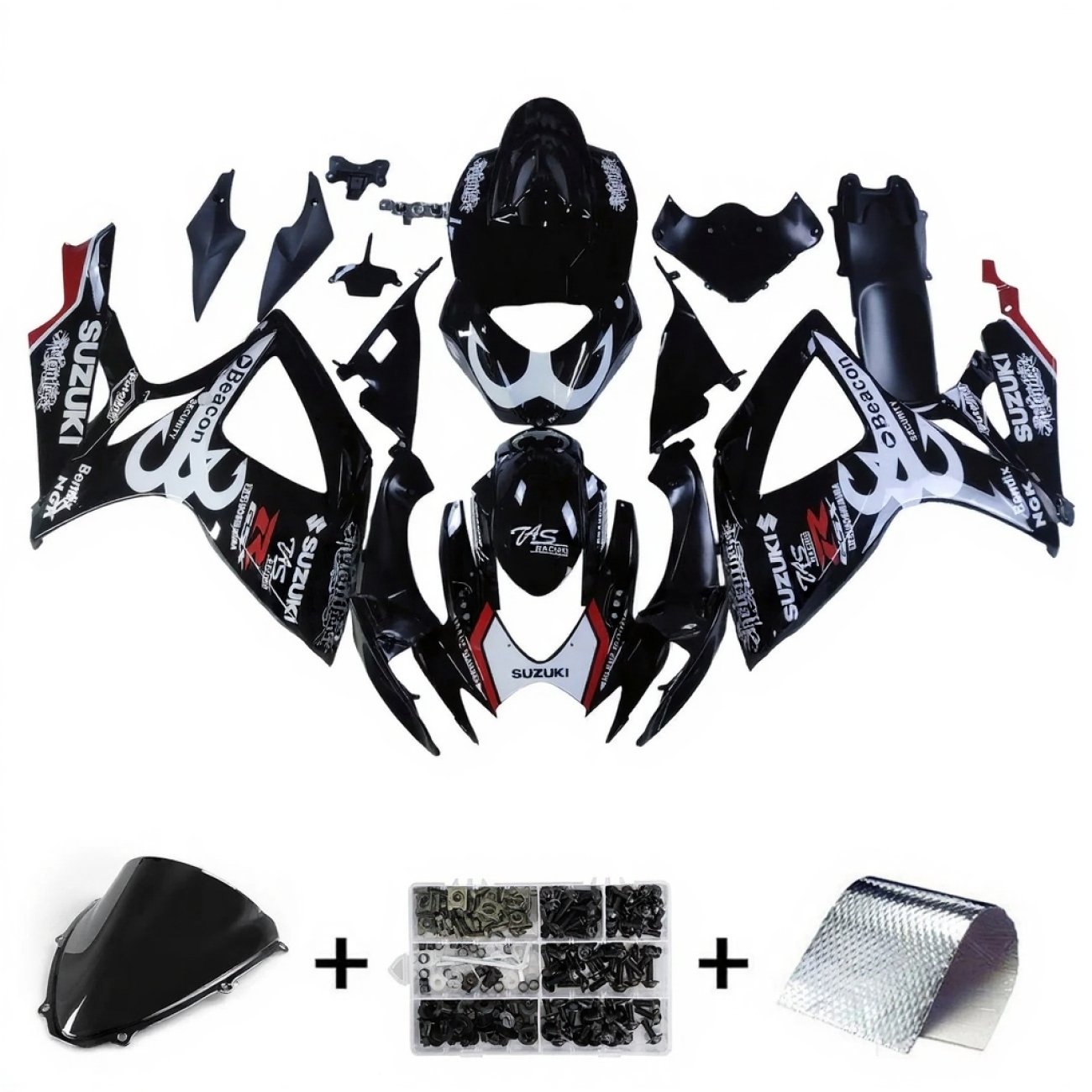 Fairing Parts 2006-2007 Suzuki GSXR 600/750 Black White Fairing Kit